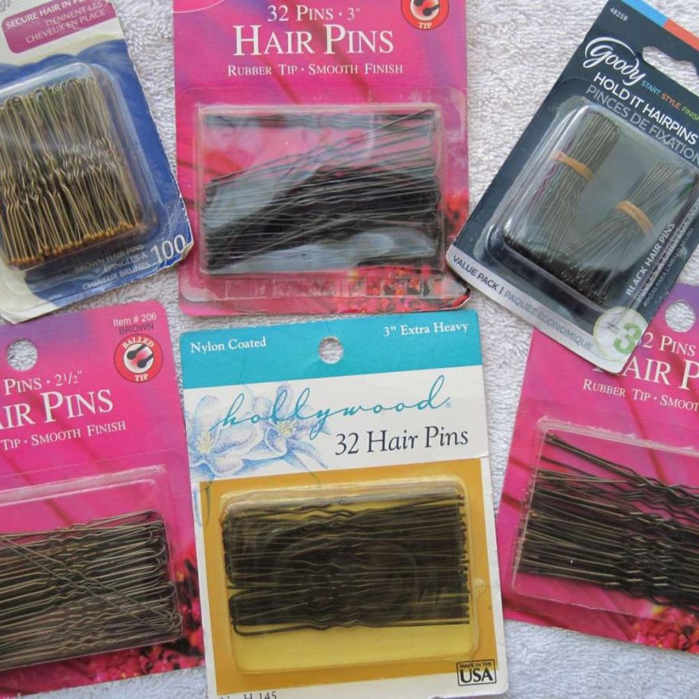 Invisible Metal Styling Hair Pins Hollywood Coated Standard Hold Pin Brown Black
